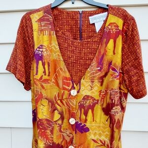 JESSICA HOWARD Women's Vintage Vest Overlay Maxi Dress Size 14